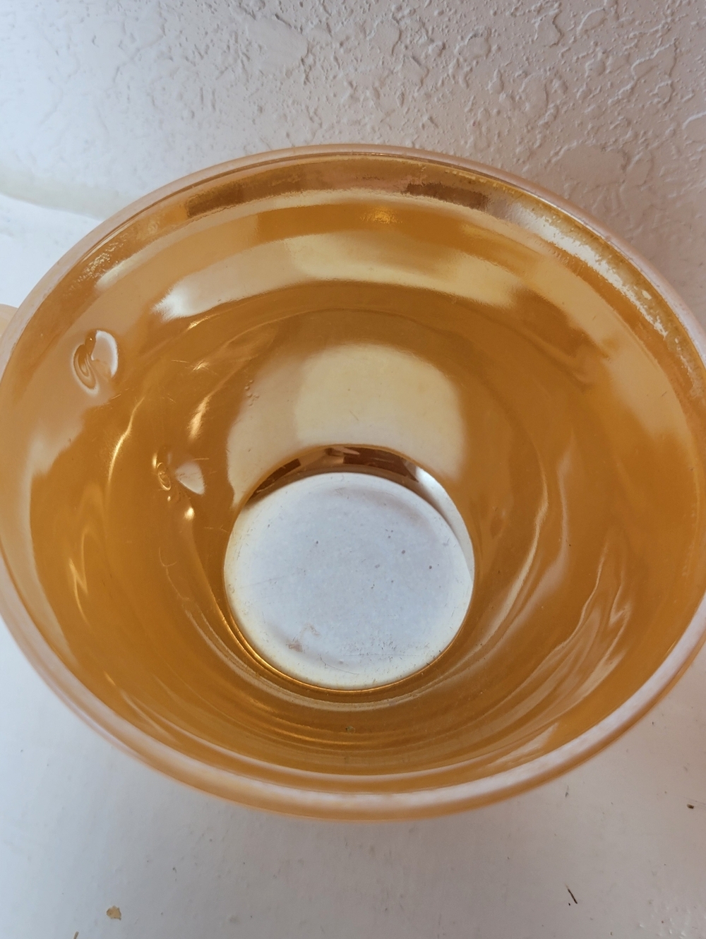 Vintage Fire King PEACH Iridescent Mid Century Mug & Tea Anchor Hocking Luster - Picture 3 of 9